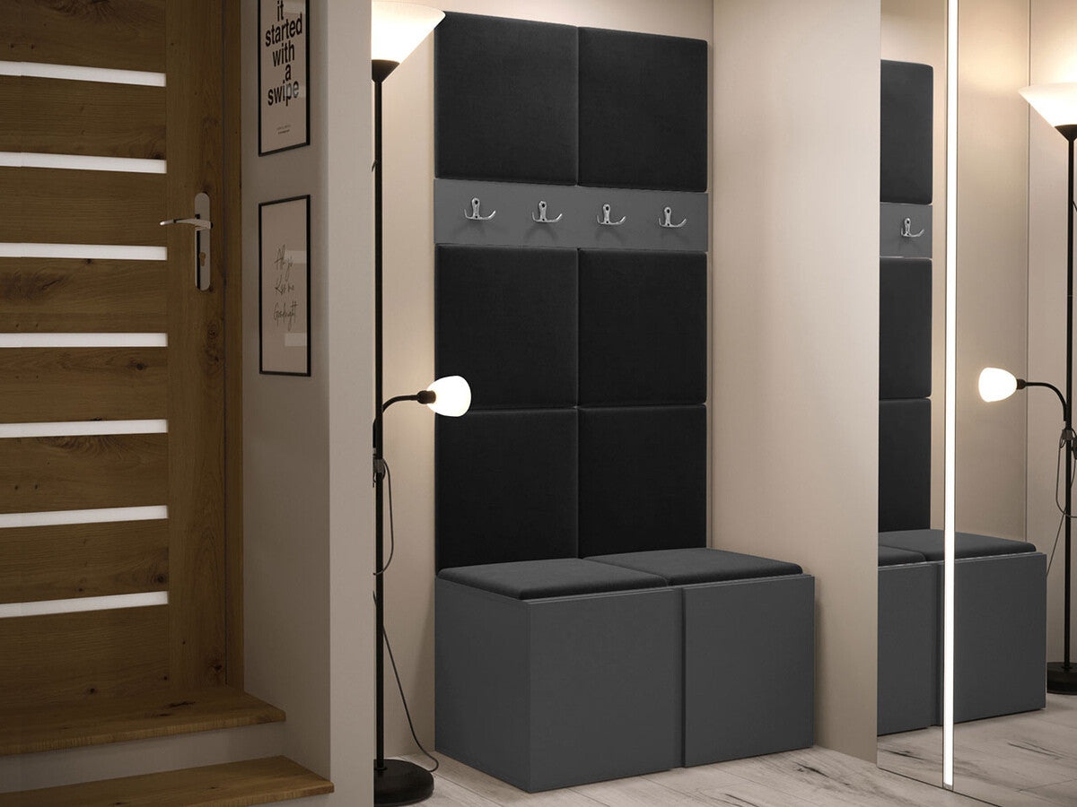 Előszoba garnitúra ORION IV (Tavasz IV), Keret színe: Grafit, Puha falpanel színe: Manila 18