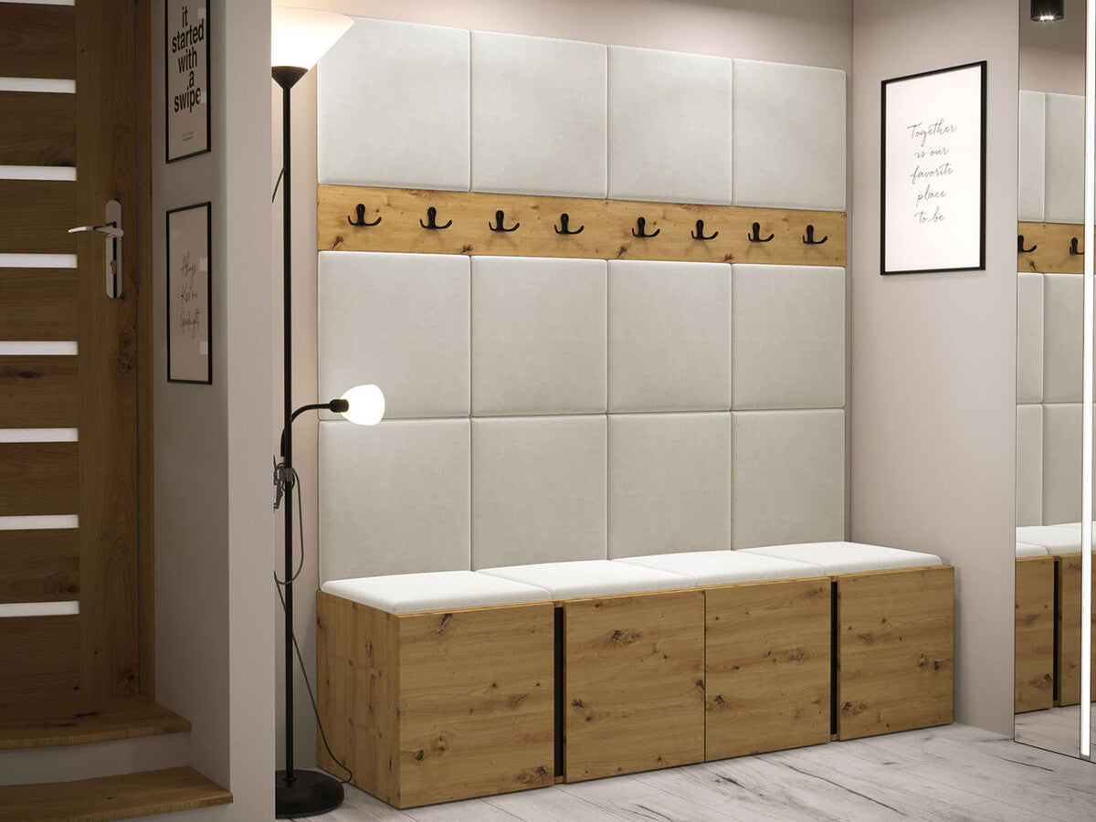 Előszoba garnitúra ORION V (Tavasz V), Keret színe: Artisan tölgy, Puha falpanel színe: Manila 02