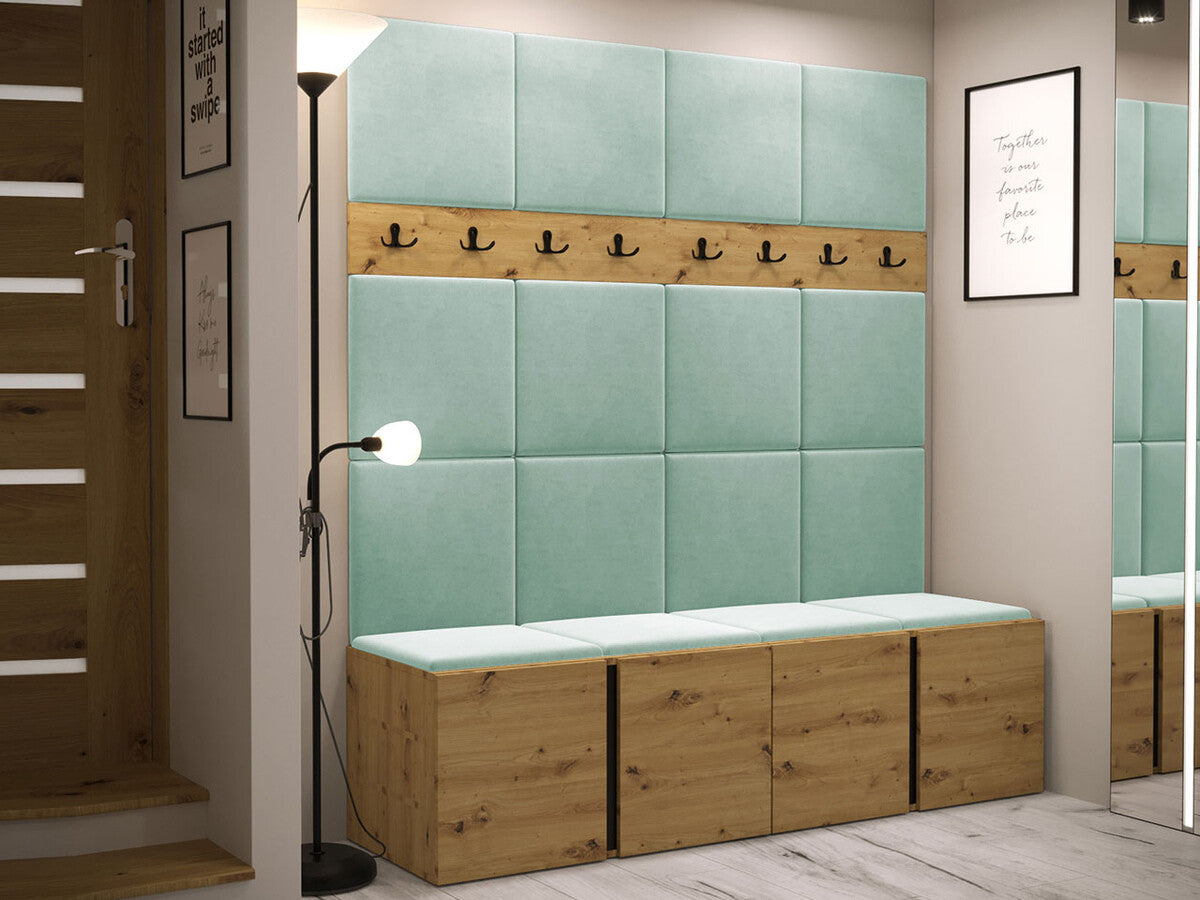 Előszoba garnitúra ORION V (Tavasz V), Keret színe: Artisan tölgy, Puha falpanel színe: Manila 11