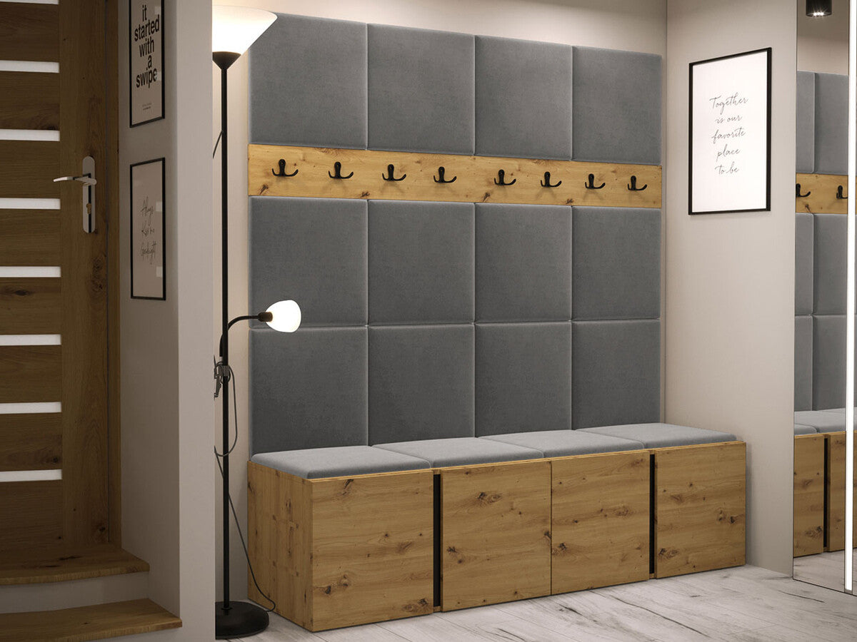 Előszoba garnitúra ORION V (Tavasz V), Keret színe: Artisan tölgy, Puha falpanel színe: Manila 16