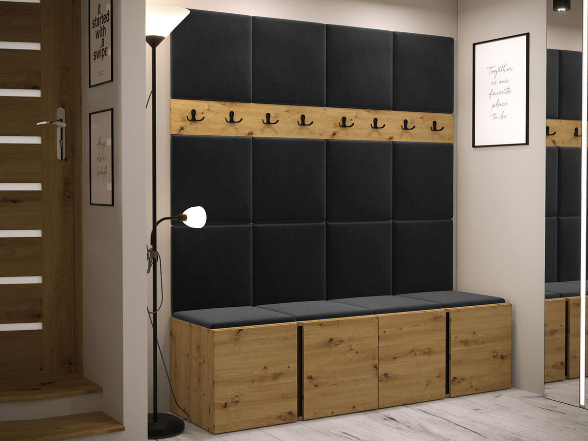 Előszoba garnitúra ORION V (Tavasz V), Keret színe: Artisan tölgy, Puha falpanel színe: Manila 18