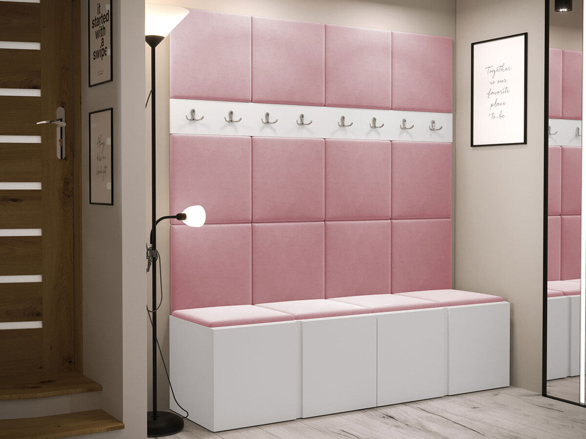 Előszoba garnitúra ORION V (Tavasz V), Keret színe: Fehér, Puha falpanel színe: Manila 09