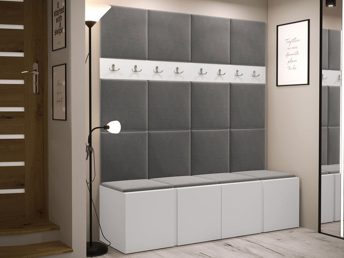 Előszoba garnitúra ORION V (Tavasz V), Keret színe: Fehér, Puha falpanel színe: Manila 16