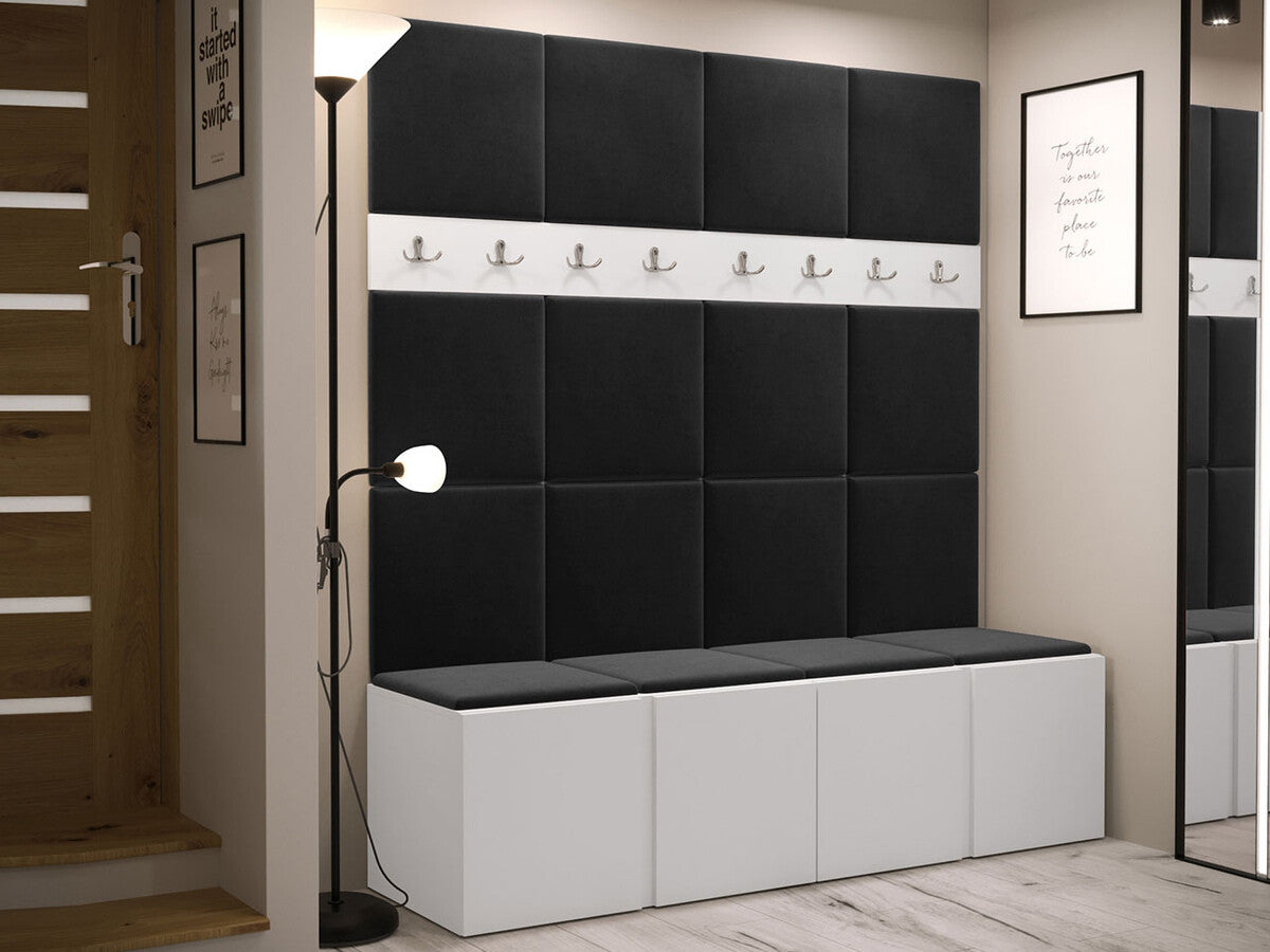 Előszoba garnitúra ORION V (Tavasz V), Keret színe: Fehér, Puha falpanel színe: Manila 18