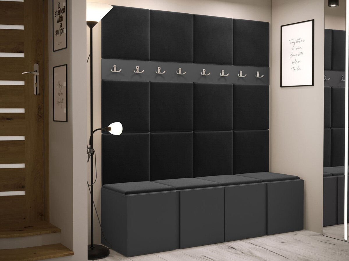 Előszoba garnitúra ORION V (Tavasz V), Keret színe: Grafit, Puha falpanel színe: Manila 18