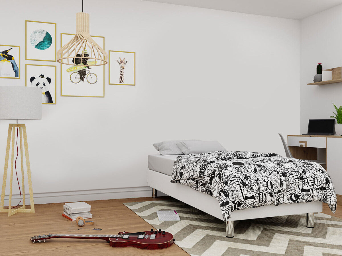 Kontinentális ágy LUX-BAZA (Estelle-Baza), Szín: Öko bőr Soft 017, Alvó felület mérete: 120 x 200 cm