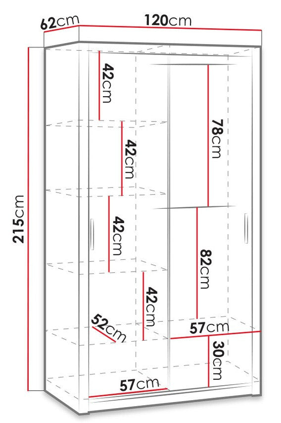 Gardróbszekrény Bonem SZ120 (Kler KE05), Szín: Monastery tölgy