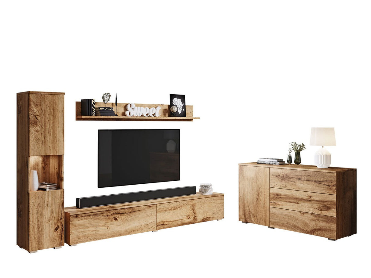 Nappali szett PARIS I (Bamisio I), Szín: Wotan tölgy, Led világítás: Igen