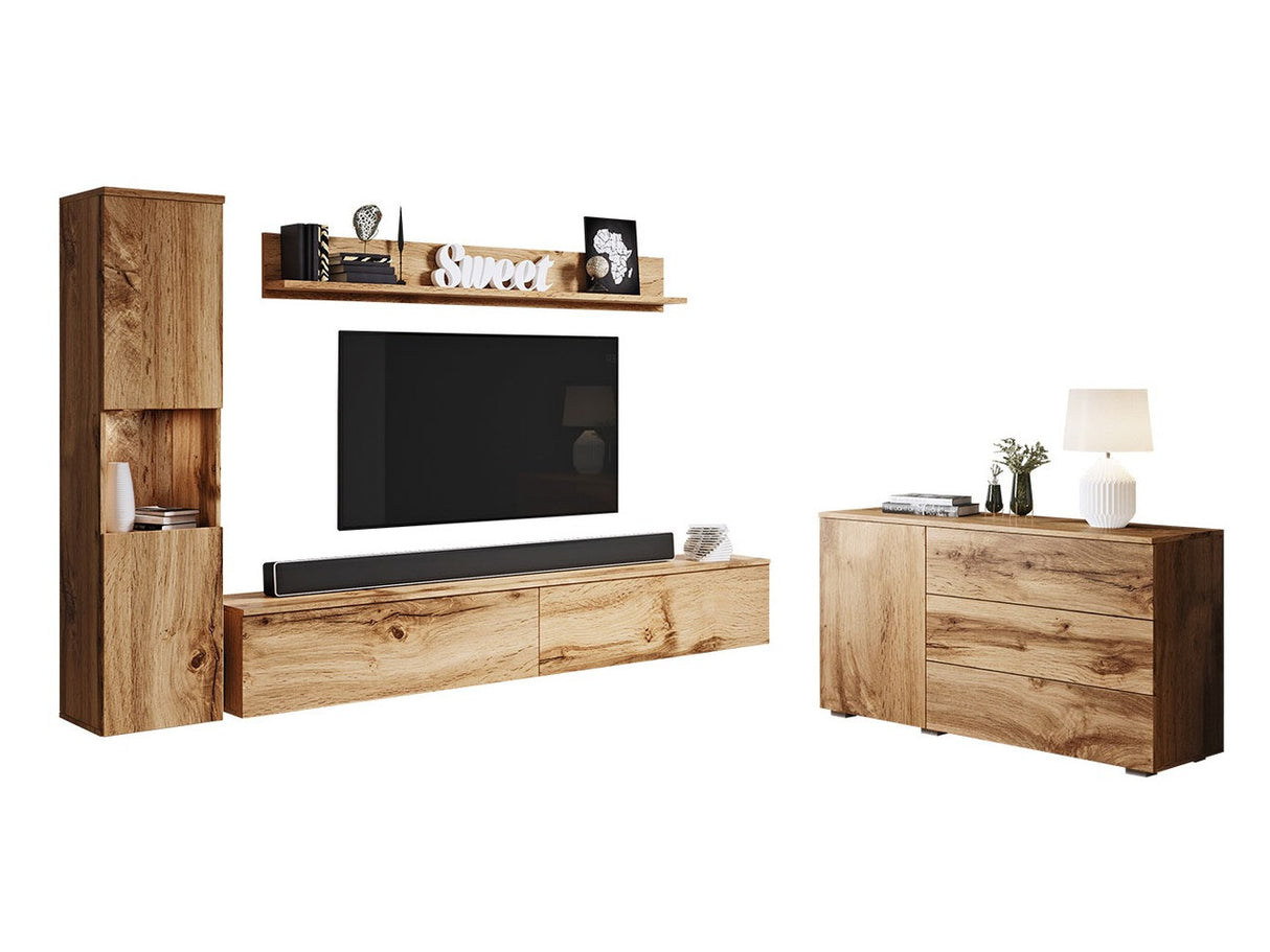 Nappali szett PARIS I (Bamisio I), Szín: Wotan tölgy, Led világítás: Igen