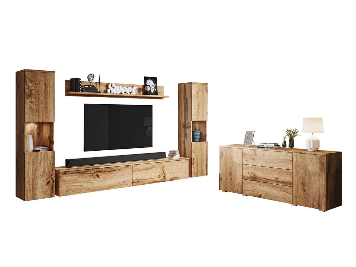 Nappali szett PARIS II (Bamisio II), Szín: Wotan tölgy, Led világítás: Igen