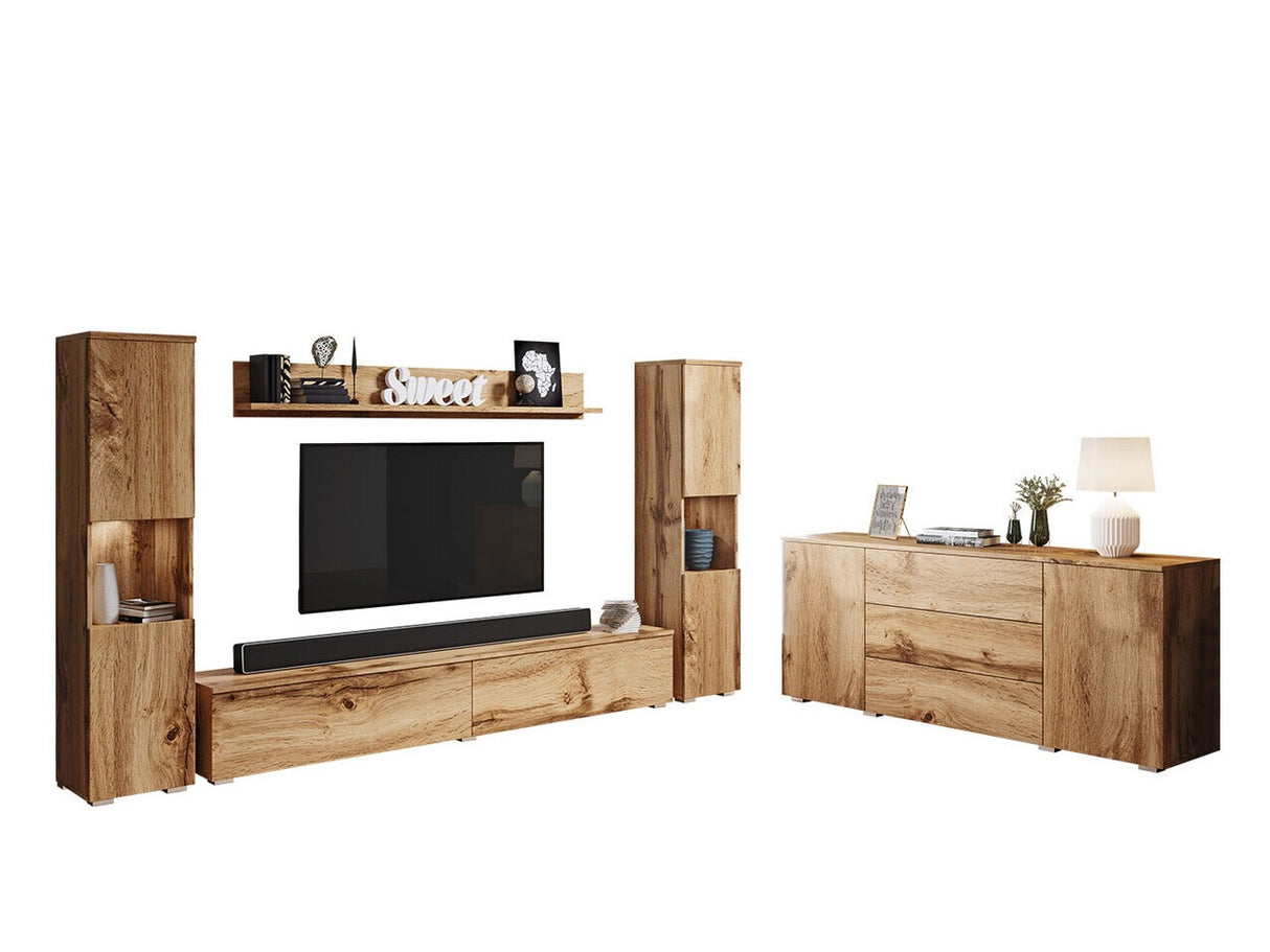 Nappali szett PARIS II (Bamisio II), Szín: Wotan tölgy, Led világítás: Igen