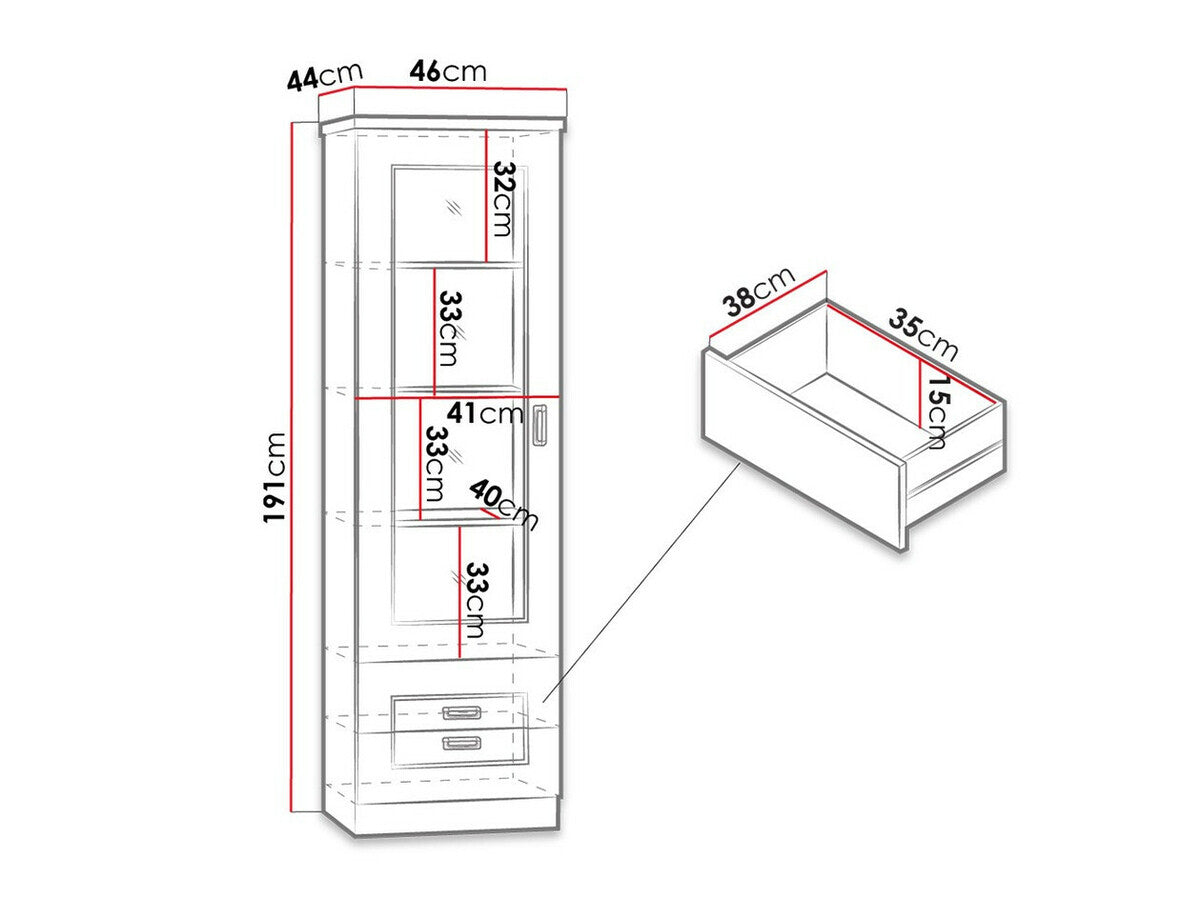Könyvespolc Tadeusz T-10 (Nemris N10 L), Szín: Lefkas tölgy