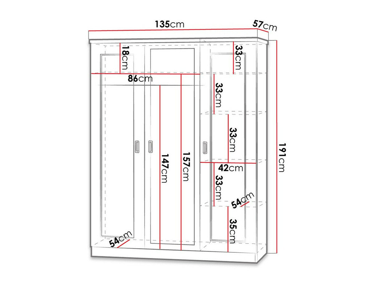 Gardróbszekrény Tadeusz T-15 (Nemris N15), Szín: Lefkas tölgy
