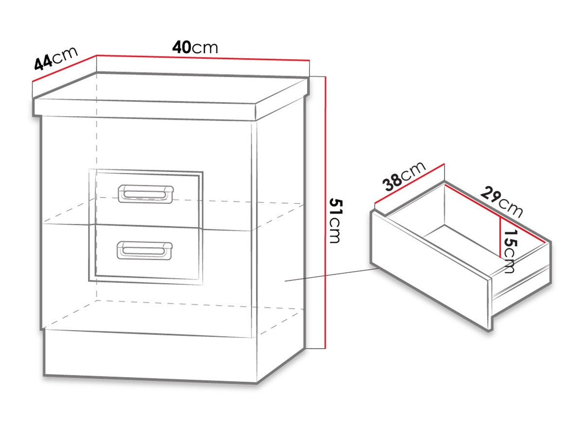 Éjjeliszekrény Tadeusz T-16 (Nemris N16), Szín: Lefkas tölgy