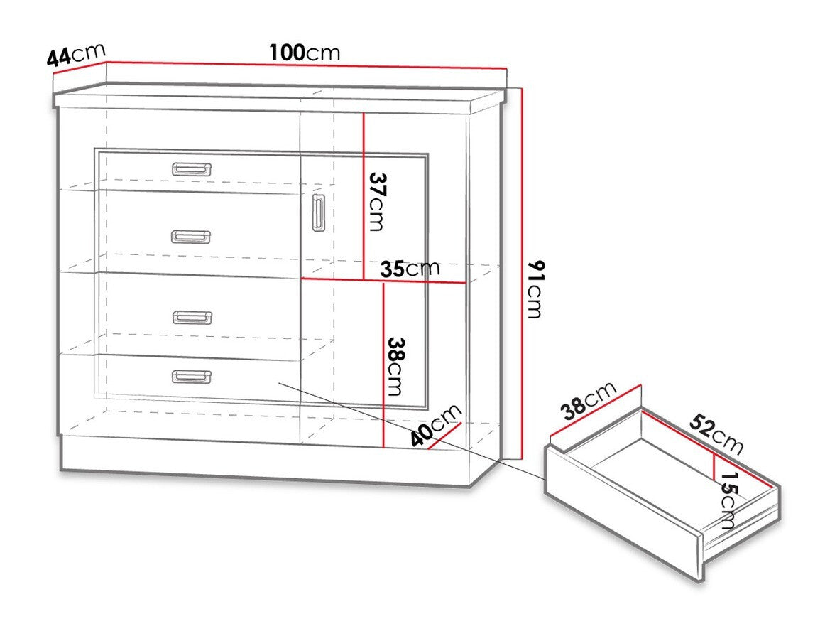 Komód Tadeusz T-22 (Nemris N22), Szín: Lefkas tölgy