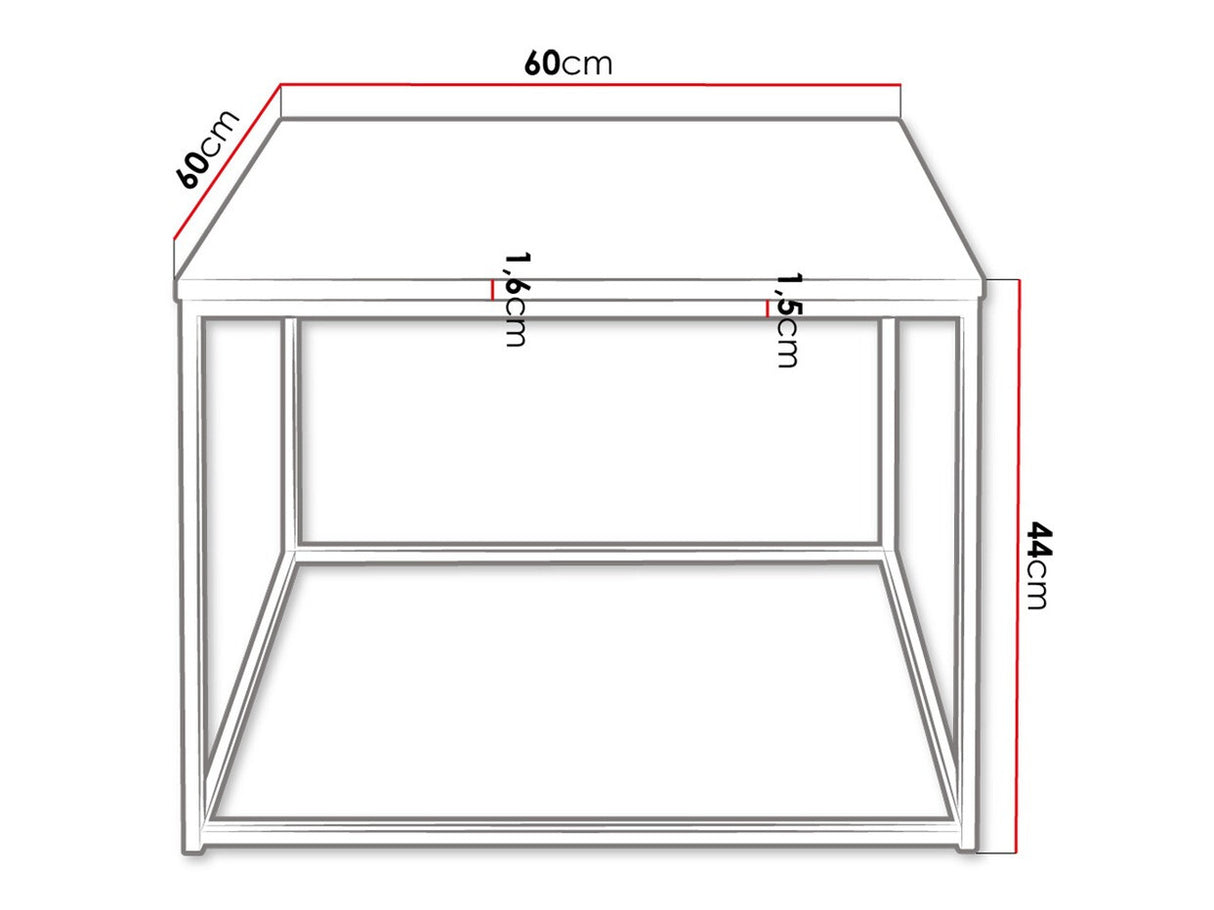 Dohányzóasztal Cubo (Etelka), Szín: Matt fekete + Fényes fekete