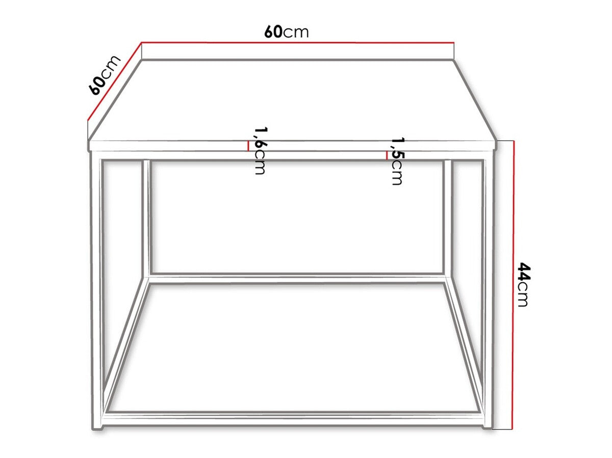 Dohányzóasztal Cubo (Etelka), Szín: Matt fekete + Fényes fehér
