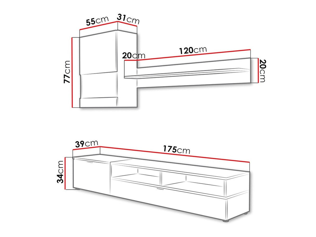 Nappali szett Roco, Led világítás: Nem