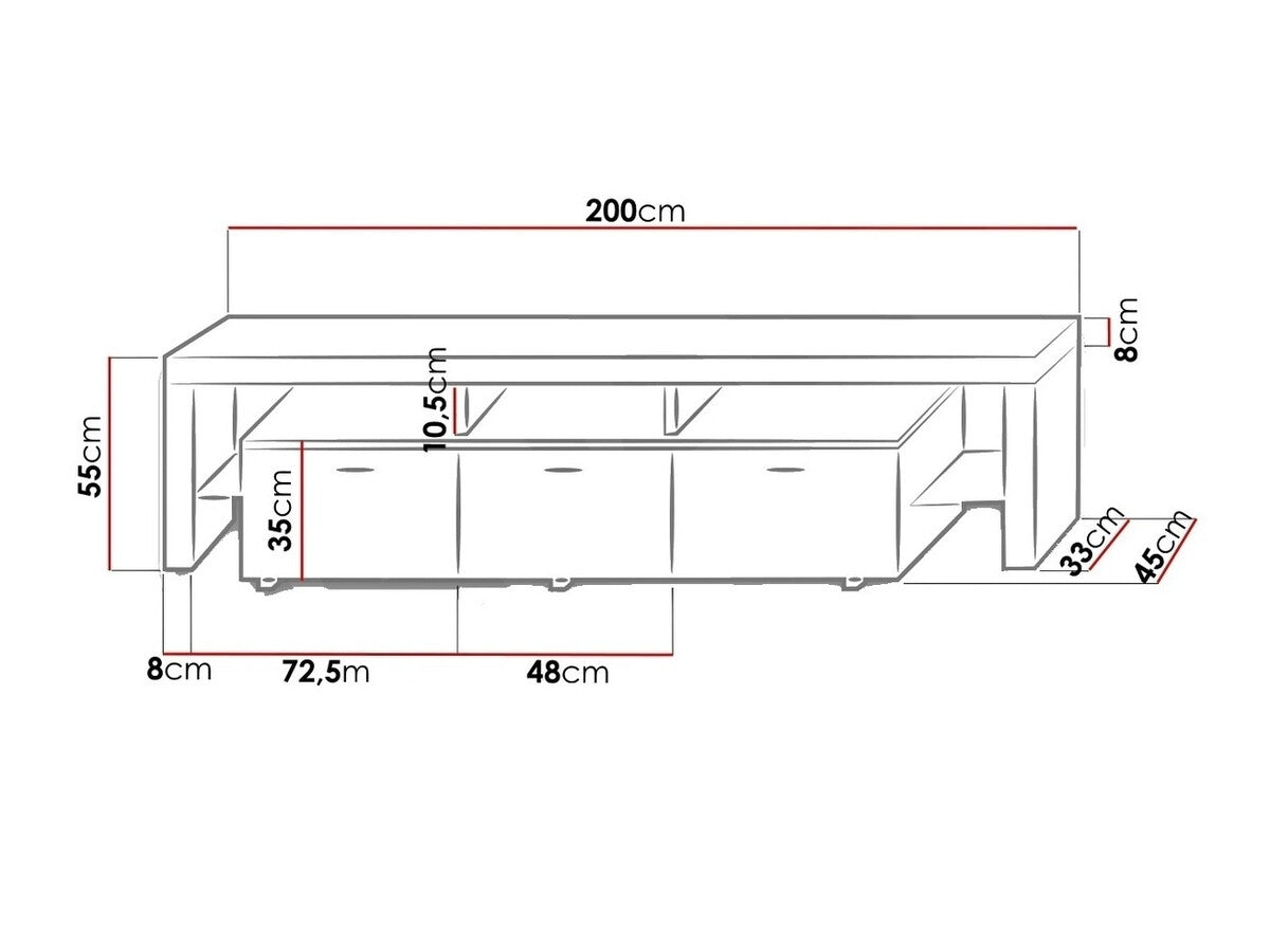TV-állvány Beta 150 plus (Quatro 150 Plus), Szín: Fehér + Fényes fehér