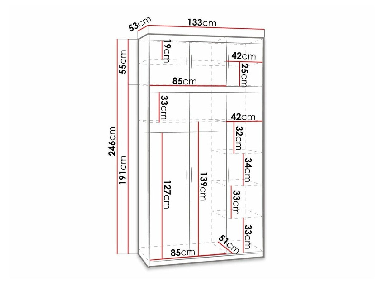 Gardróbszekrény ELENA (Melen 3D) IV, Szín: Sonoma tölgy