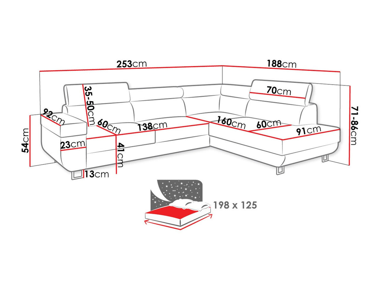 Sarokkanapé Fonti (Antrodem), Szín: Manila 29, Változatok: Balos