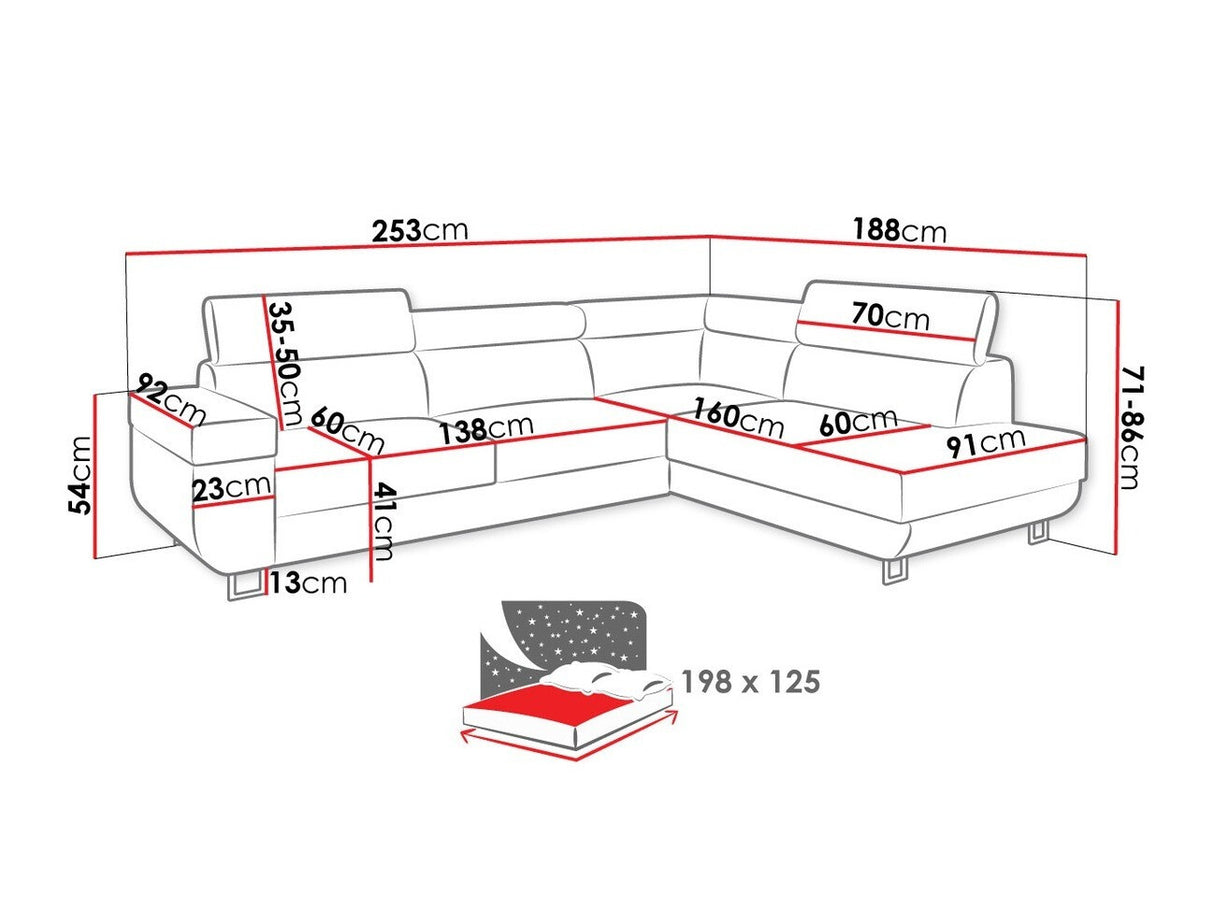 Sarokkanapé Fonti (Antrodem), Szín: Öko bőr Soft 017 + Lux 05, Változatok: Balos