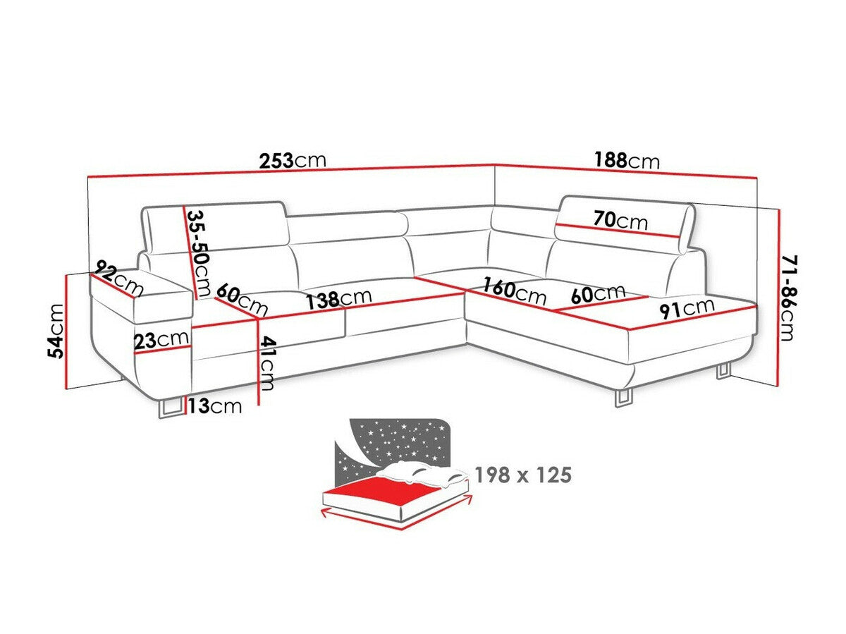 Sarokkanapé Fonti (Antrodem), Szín: Manila 29, Változatok: Jobbos