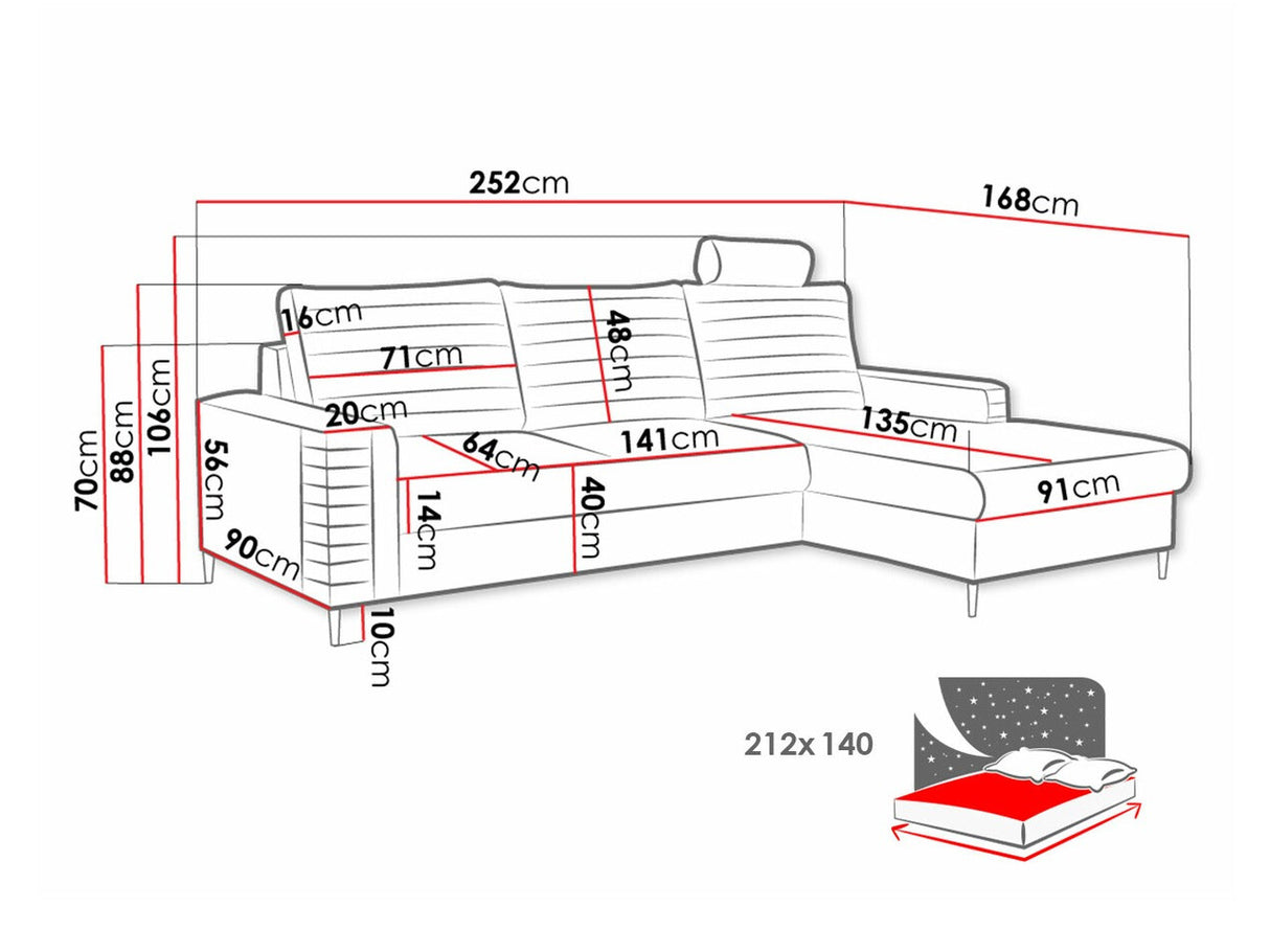 Sarokkanapé COLLIN (Dazek), Szín: Velluto 27, Változatok: Jobbos