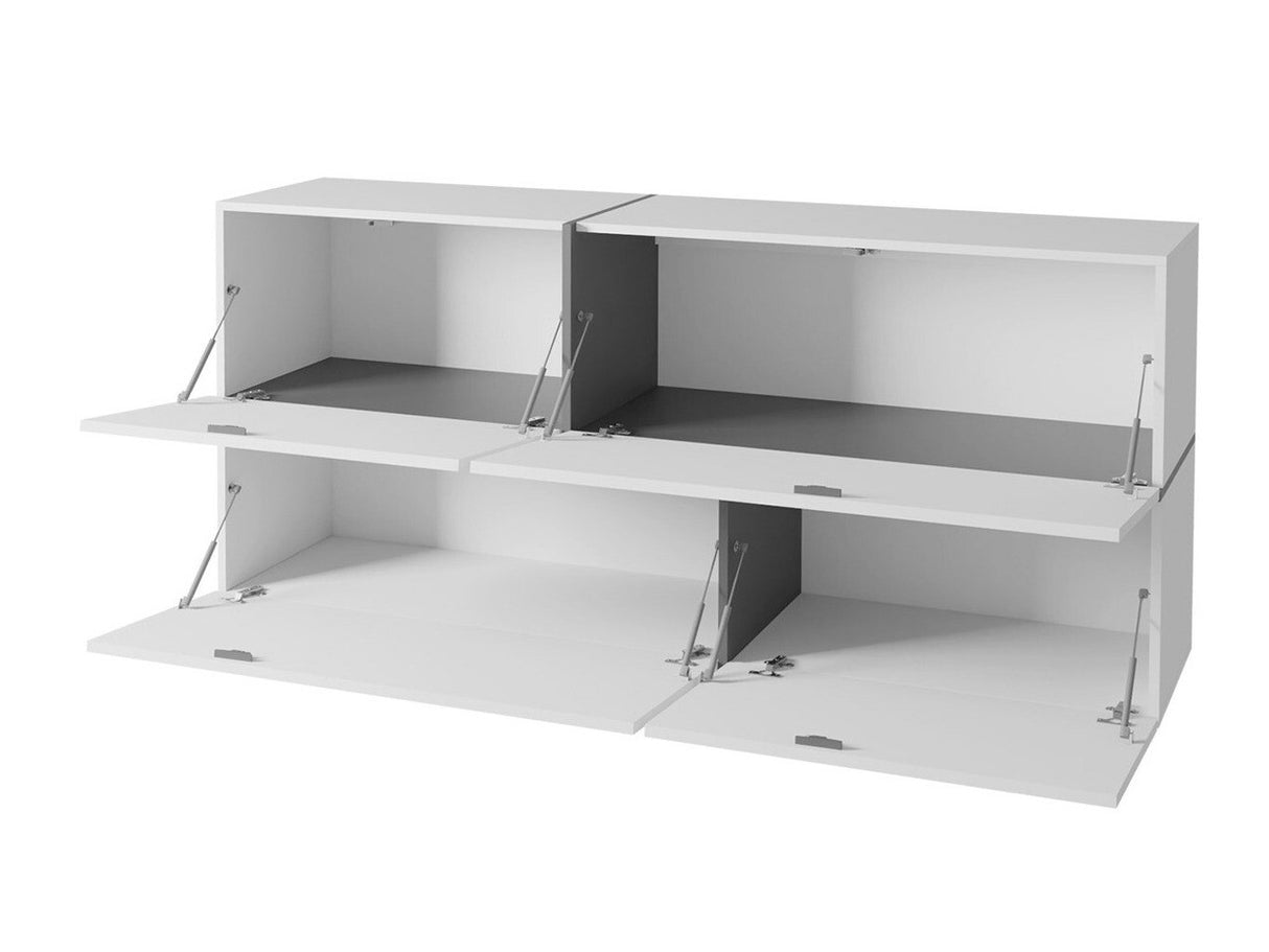 Fali szekrény Goya, Szín: Fehér + Fényes fehér + Sonoma tölgy