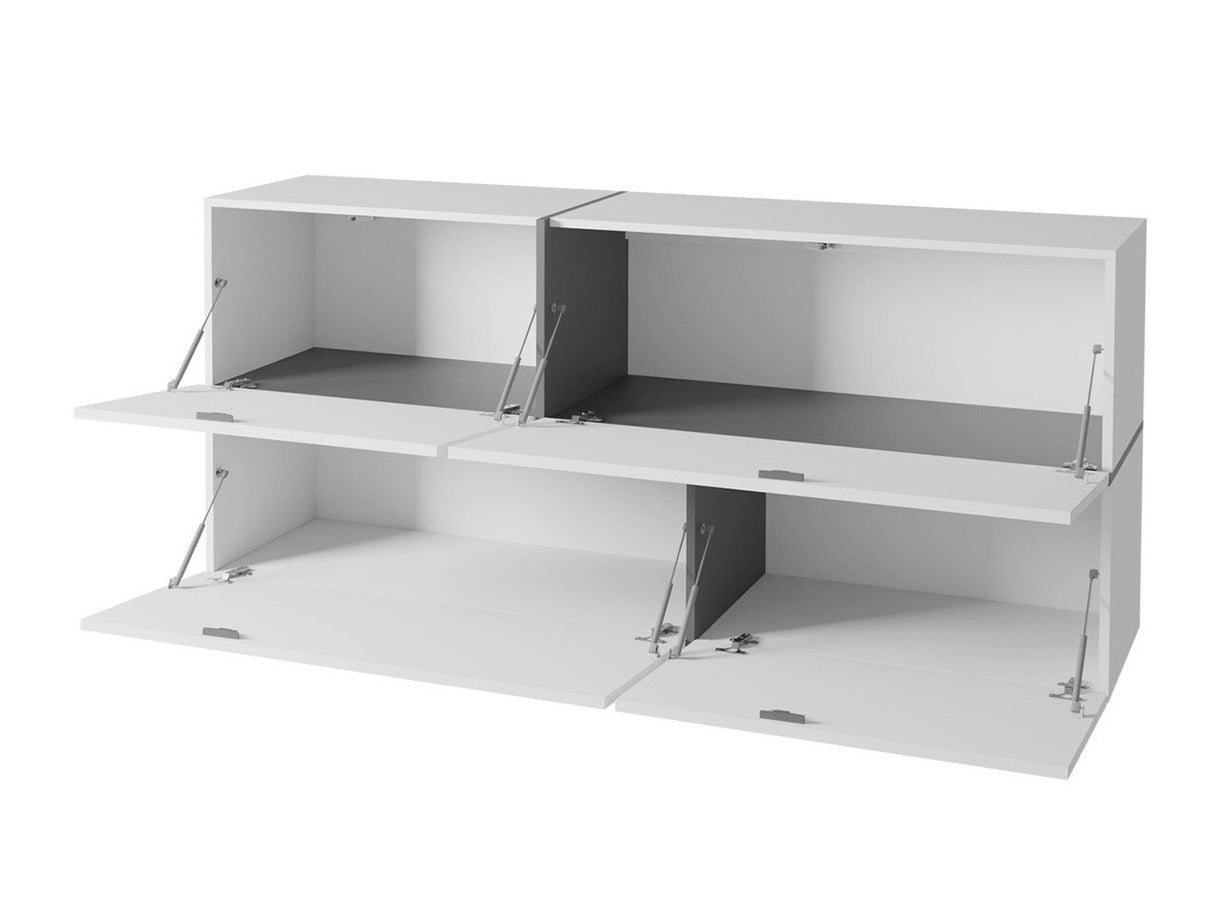 Fali szekrény Goya, Szín: Fekete + Fényes fekete + Fehér