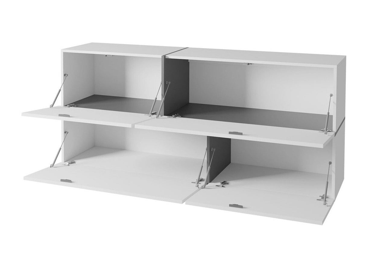 Fali szekrény Goya, Szín: Fehér + Fényes fehér + Fekete