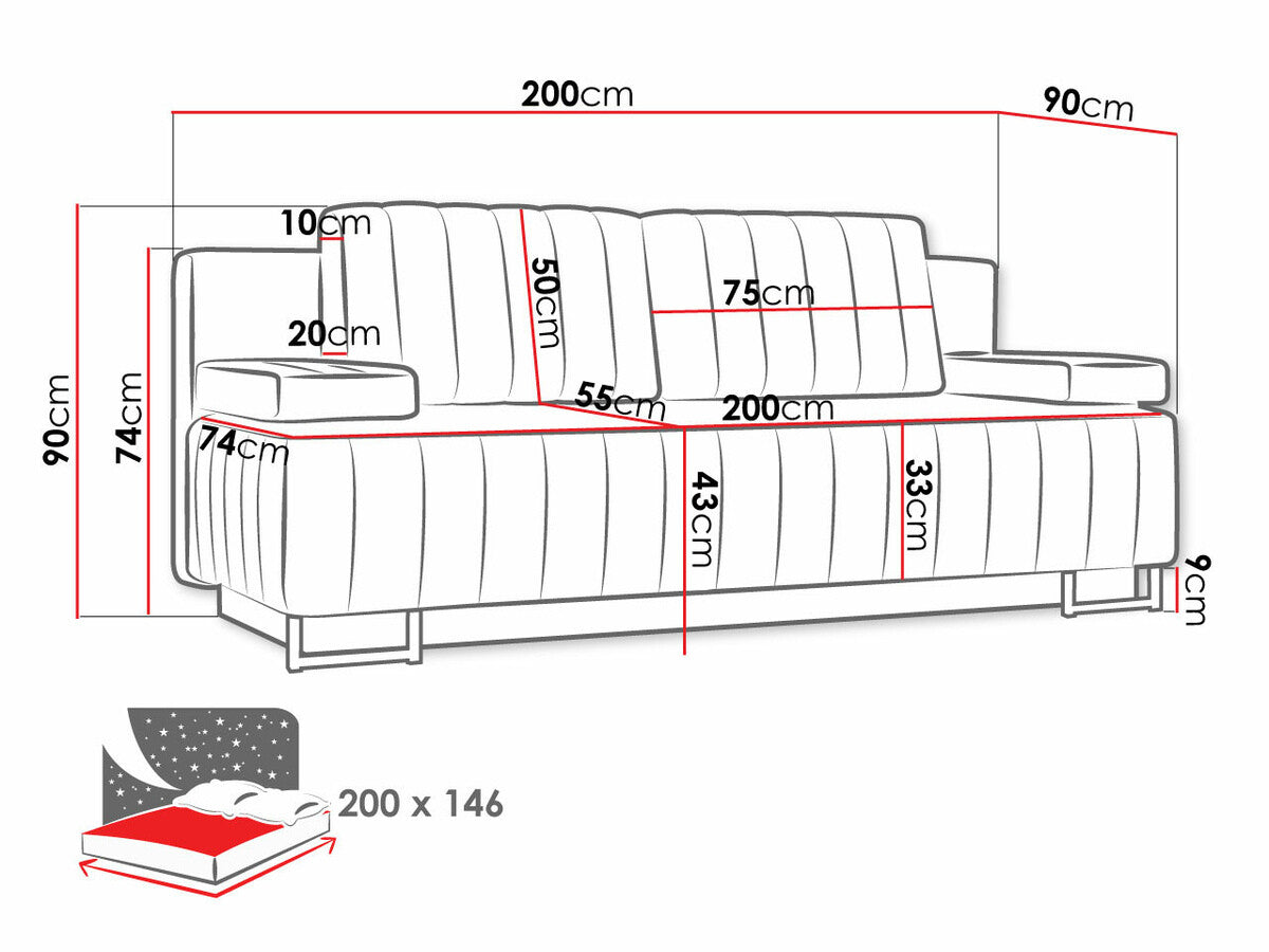 Kanapéágy Laguna (Oraos), Szín: Lux 05