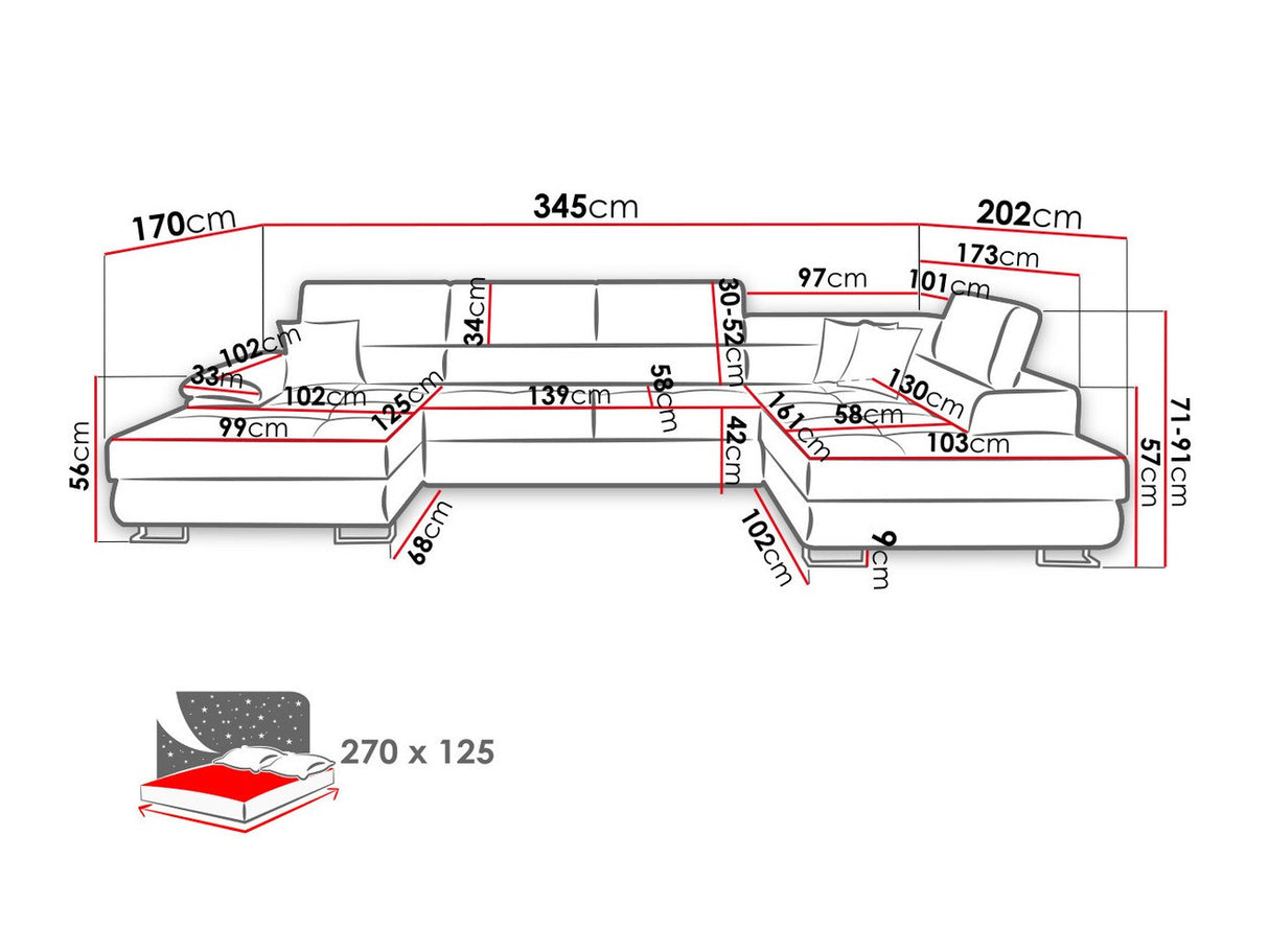 Sarokkanapé Kiságyere BIS (Alvin Bis), Szín: Soft 017 + Lux 06, Változatok: Jobbos