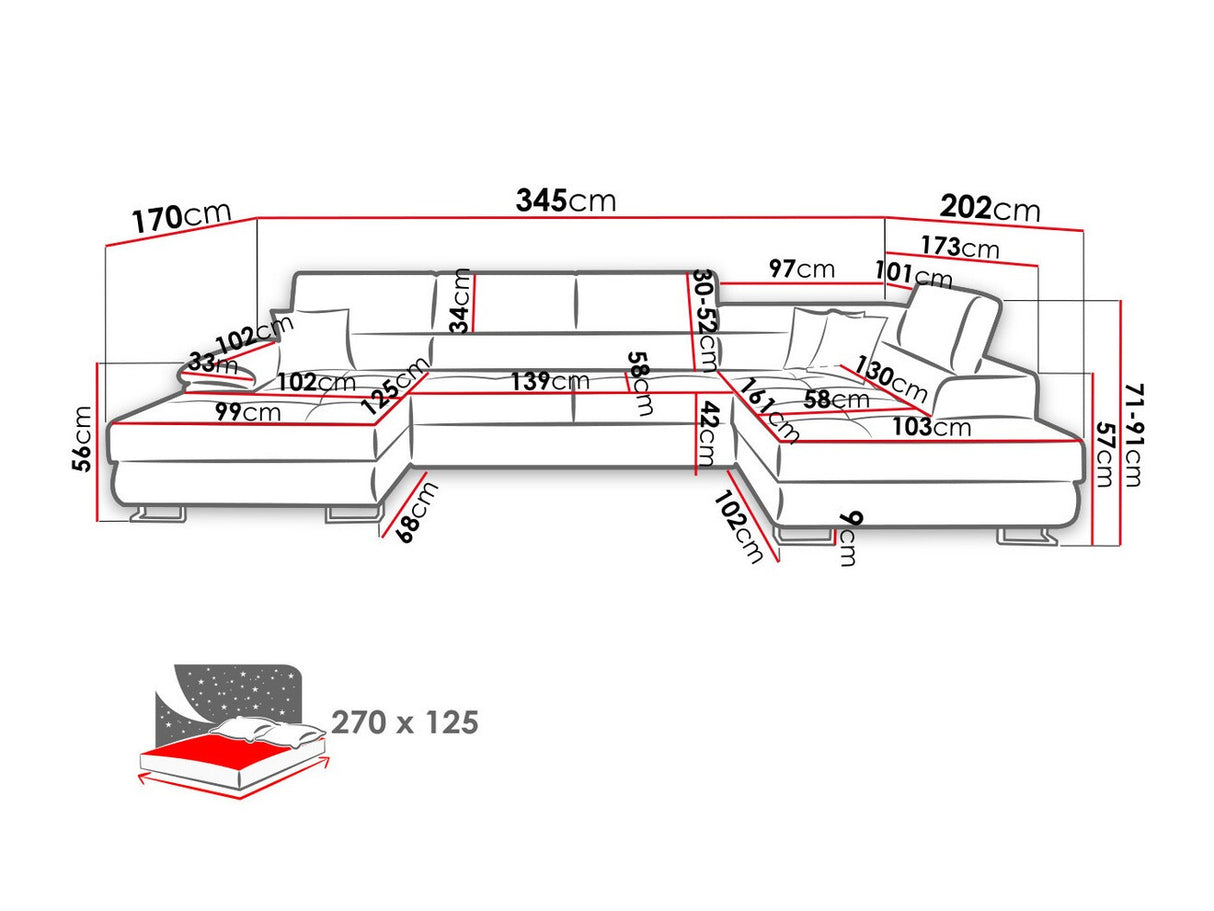 Sarokkanapé Kiságyere BIS (Alvin Bis), Szín: Soft 011 + Lux 06, Változatok: Balos