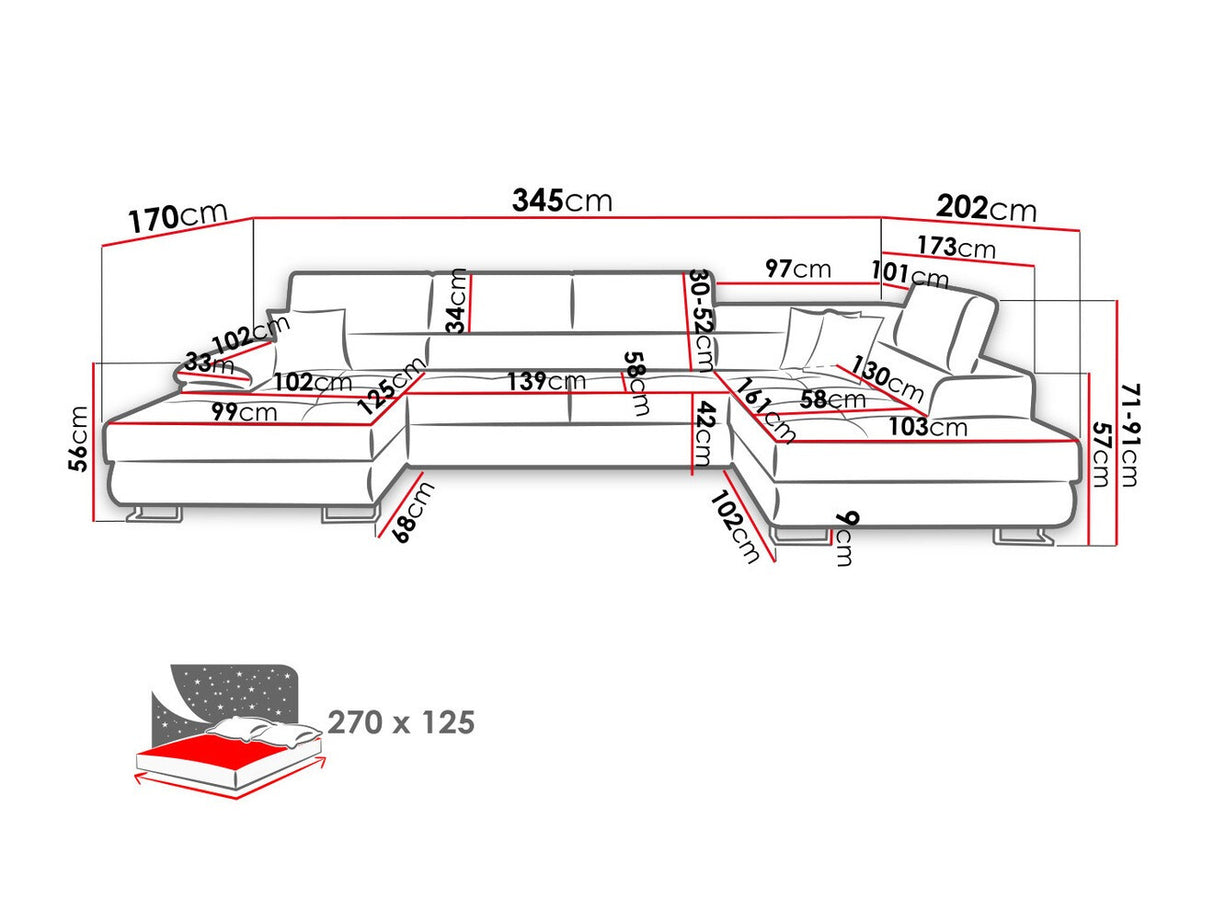Sarokkanapé Kiságyere BIS (Alvin Bis), Szín: Soft 011 + Lux 06, Változatok: Jobbos