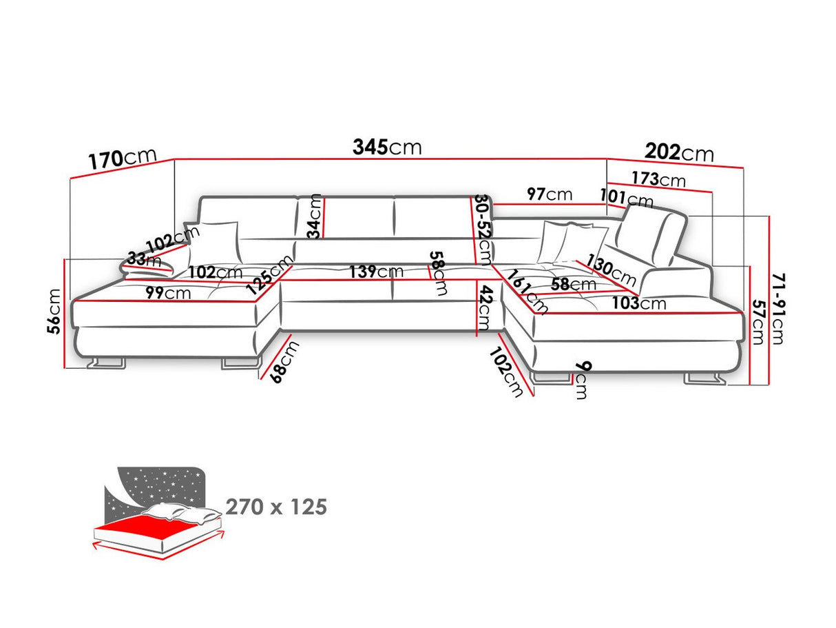 Sarokkanapé Kiságyere BIS (Alvin Bis), Szín: Magic Velvet 2217 + Magic Velvet 2219, Változatok: Jobbos