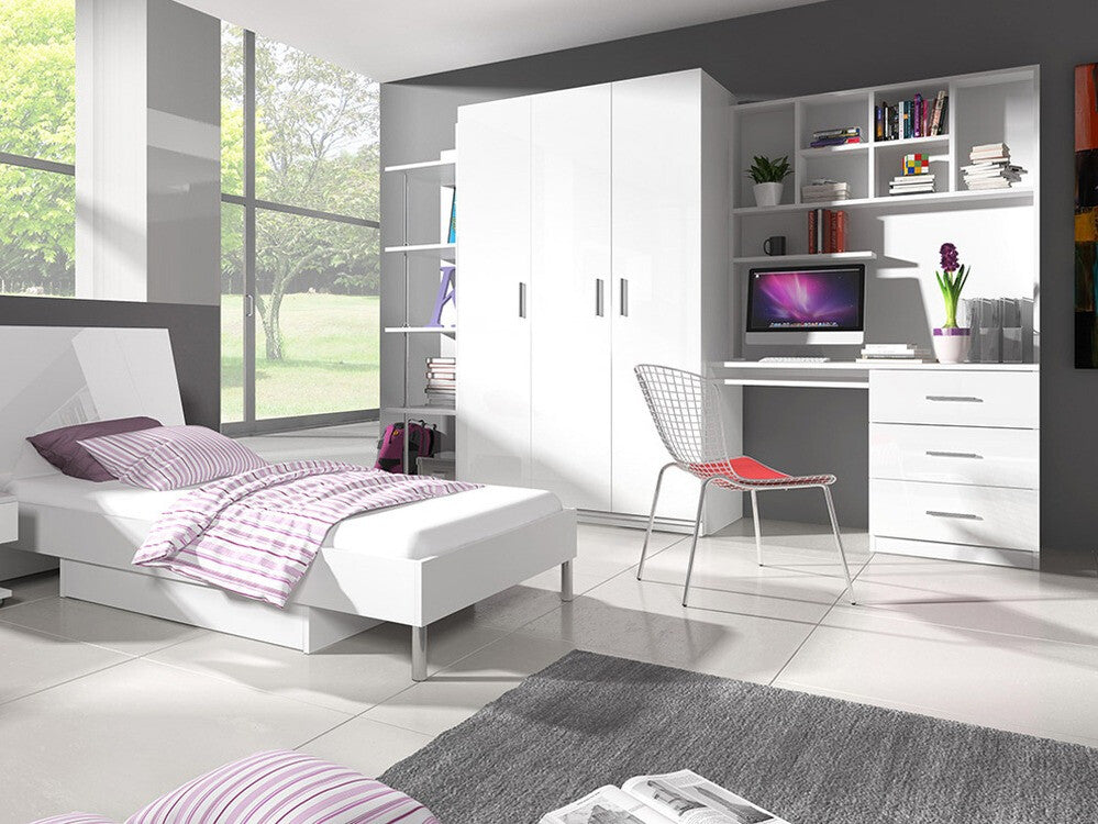 Íróasztal RAJ (Paradise PD3), Szín: Fehér + Fényes fehér