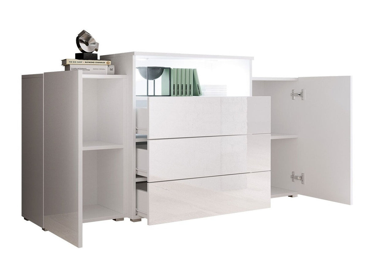 Komód URBAN URBIII1500 (Layla III), Szín: Wotan tölgy + Fényes fehér, Led világítás: Nem