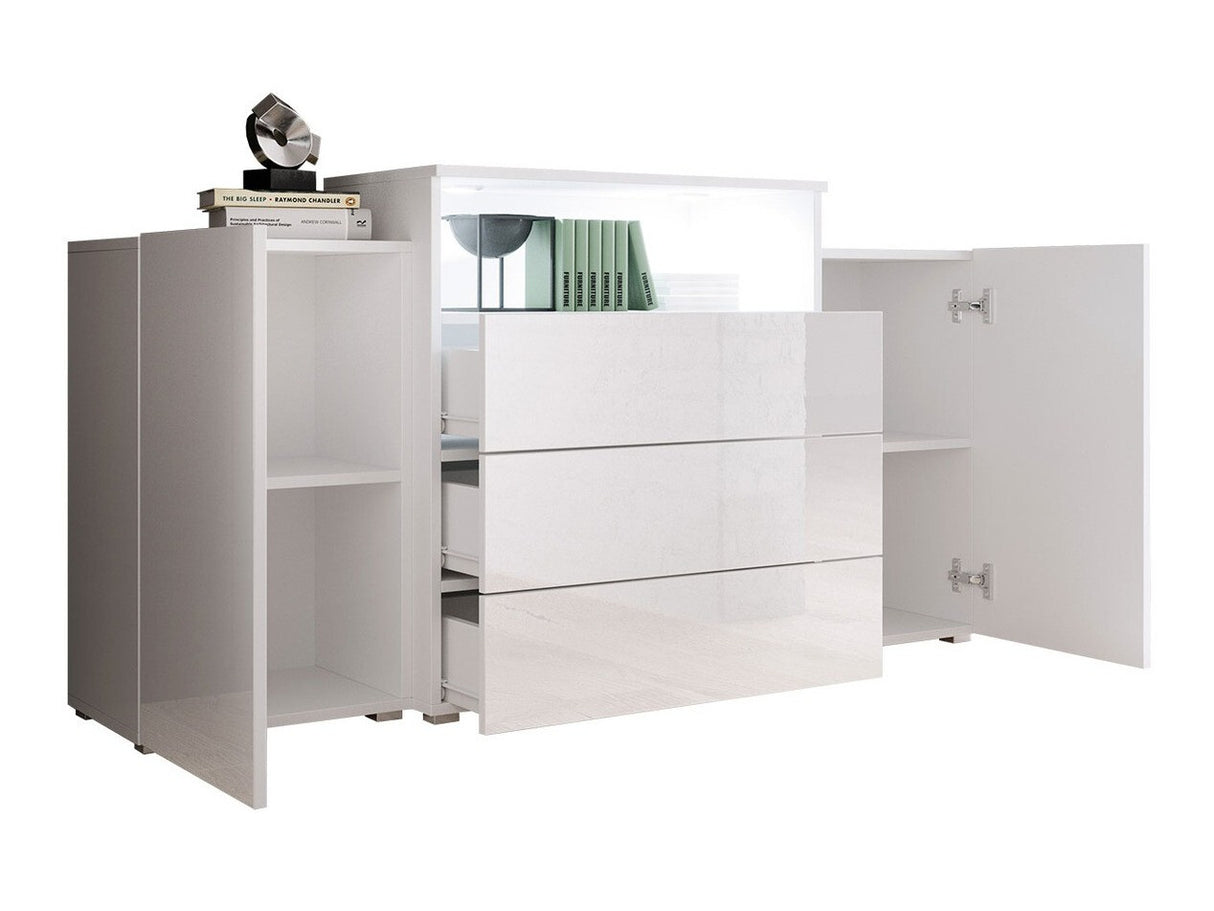 Komód URBAN URBIII1500 (Layla III), Szín: Wotan tölgy + Fényes fehér, Led világítás: Igen