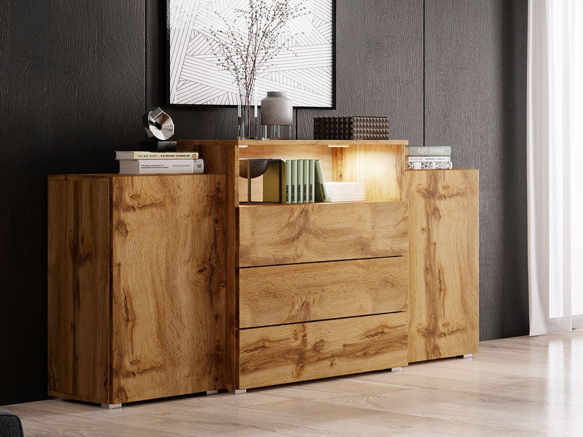 Komód URBAN URBIII1500 (Layla III), Szín: Wotan tölgy, Led világítás: Nem