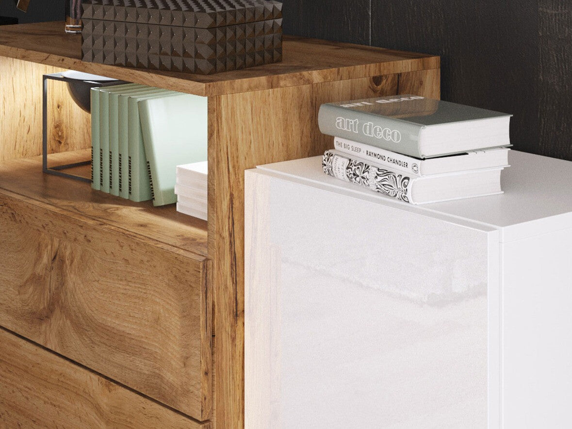 Komód URBAN URBIII1500 (Layla III), Szín: Wotan tölgy, Led világítás: Nem