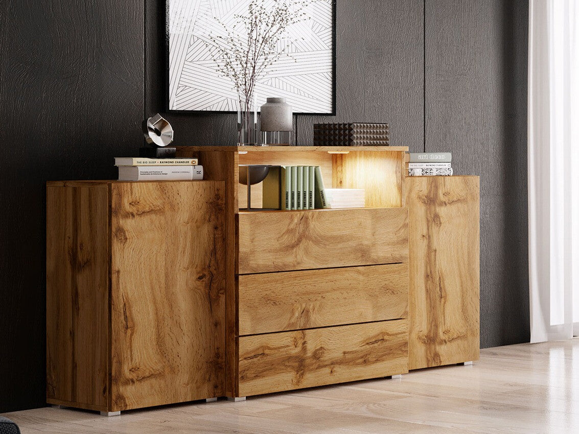 Komód URBAN URBIII1500 (Layla III), Szín: Wotan tölgy, Led világítás: Igen