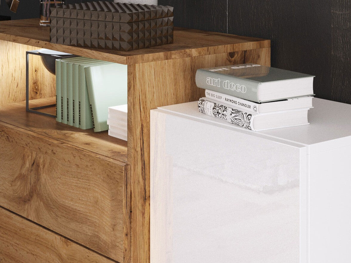 Komód URBAN URBIII1500 (Layla III), Szín: Wotan tölgy, Led világítás: Igen