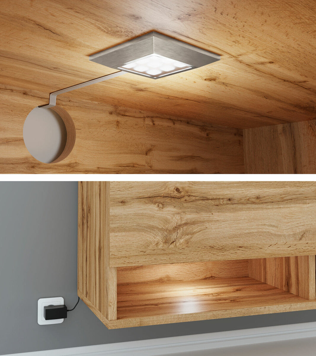 TV-állvány Lowboard A180 (Adenik 180), Led világítás: Igen, Szín: Grafit