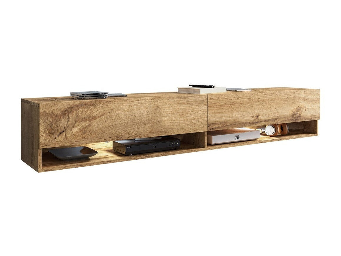 TV-állvány Lowboard A180 (Adenik 180), Led világítás: Igen, Szín: Wotan tölgy