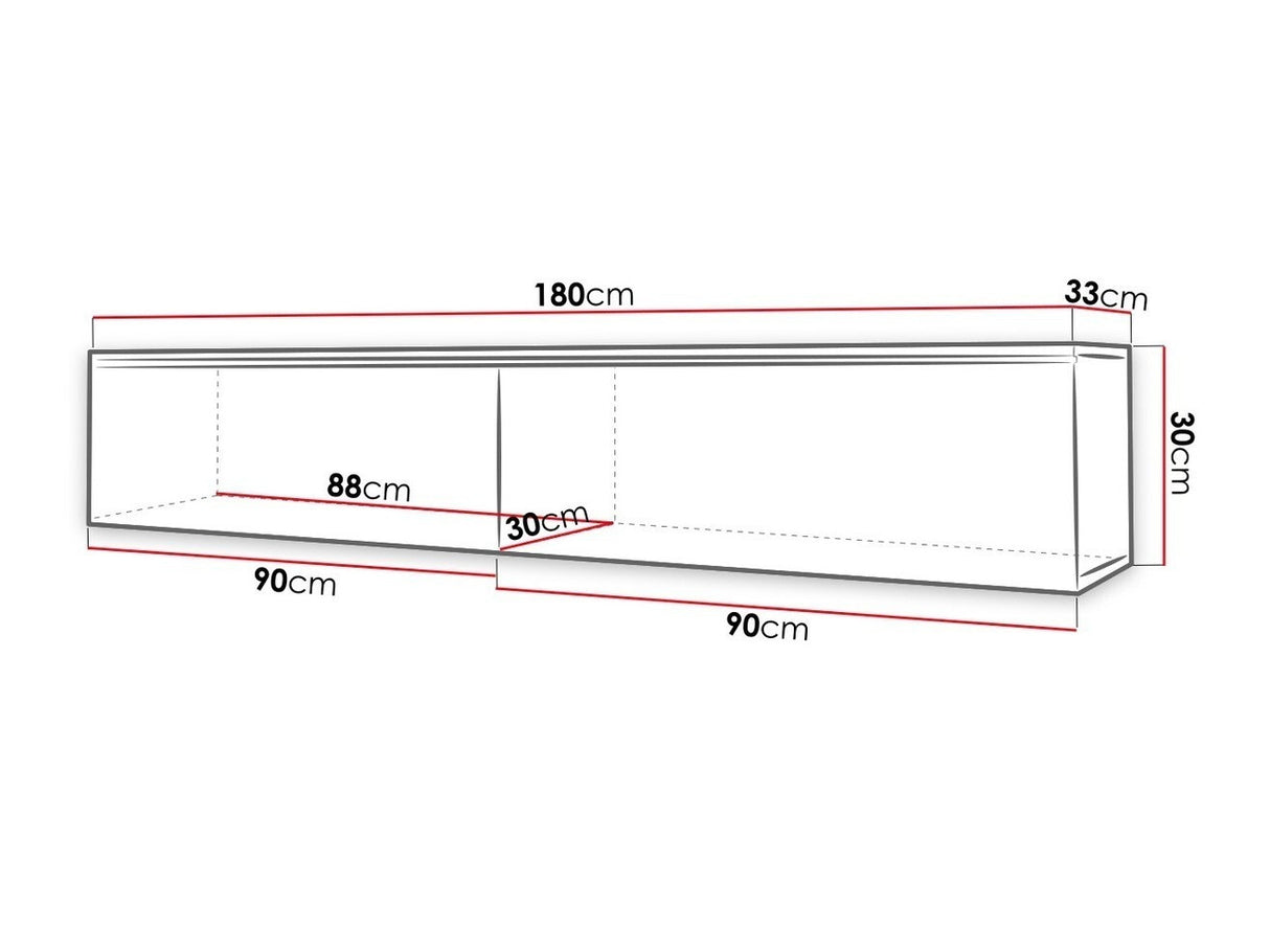 TV-állvány Lowboard D180 (Dlone 180), Led világítás: Igen, Szín: Beton