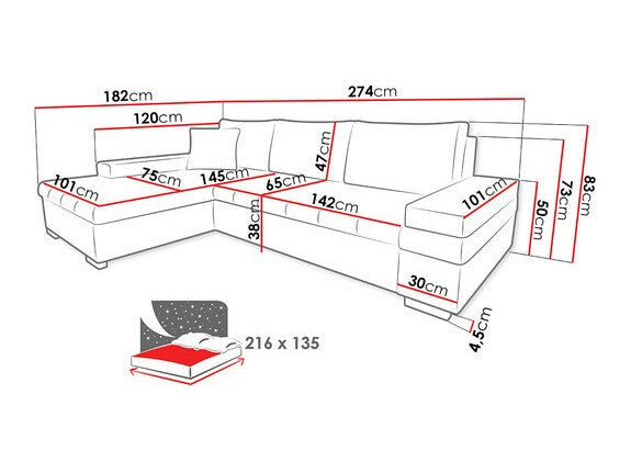 Sarokkanapé Bangkok mini (Kanton mini), Szín: Soft 011 + Lux 05