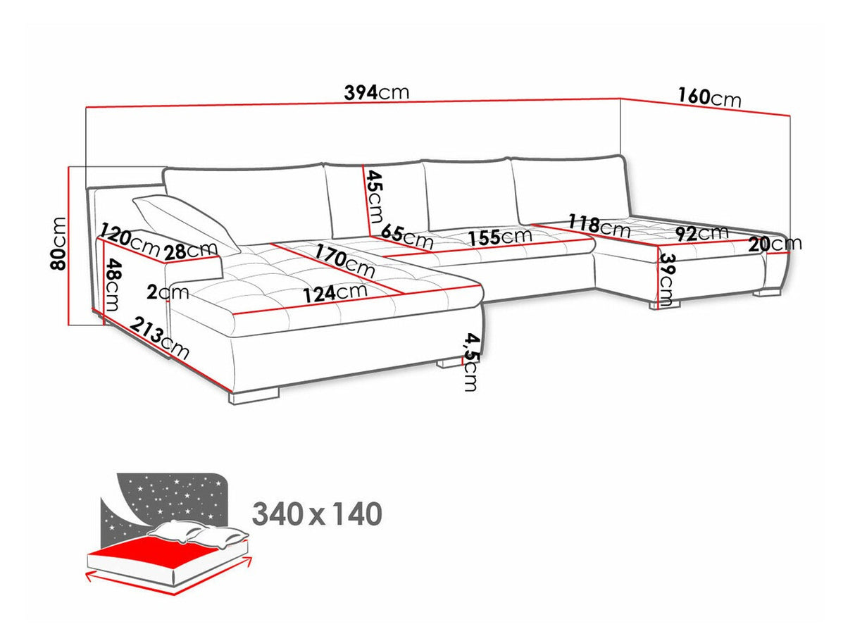 Sarokkanapé Caro (Caro Premium), Szín: Venus Velvet 2927 + Miu 2041 + Venus Velvet 2927