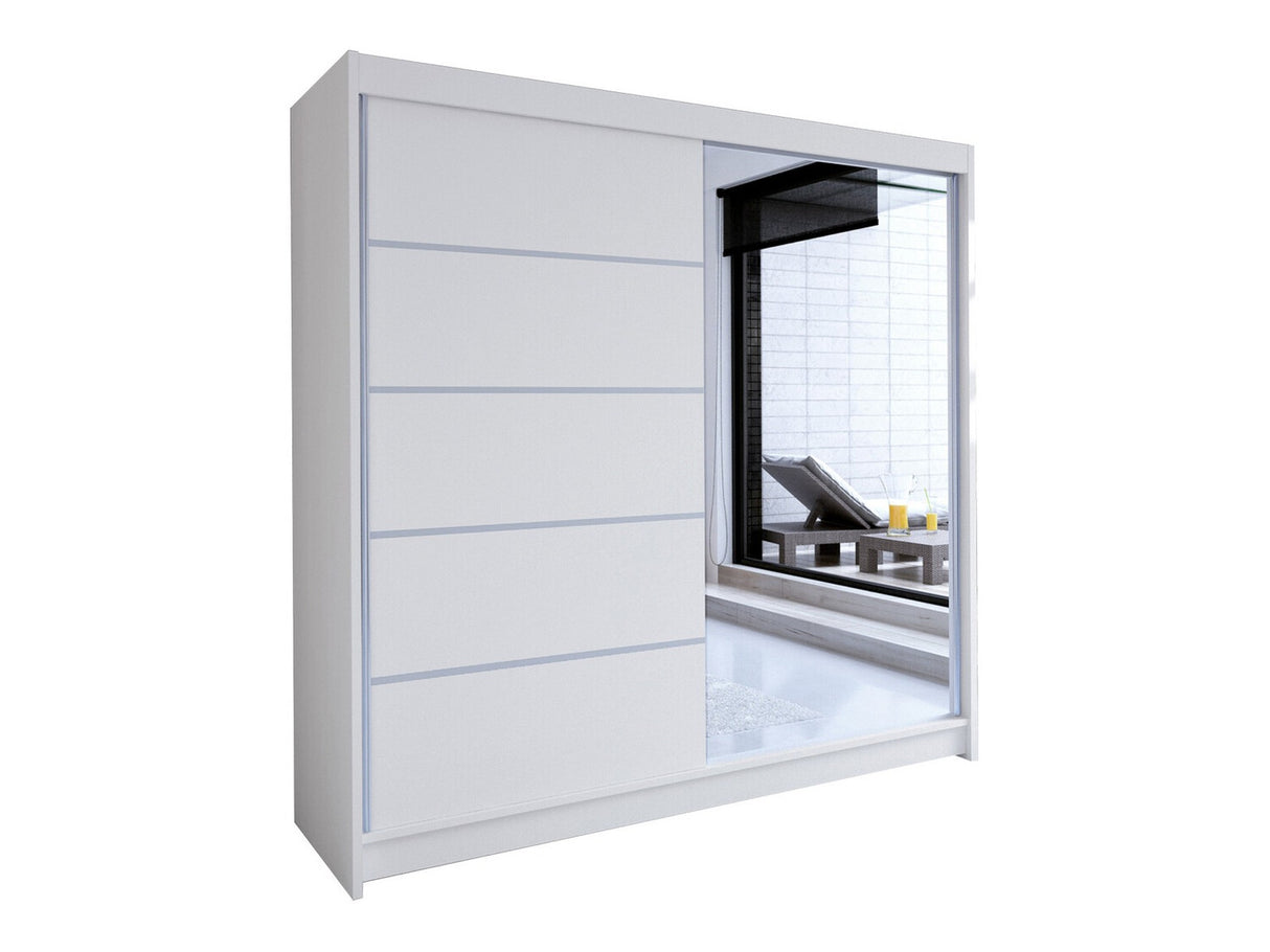 Gardróbszekrény Talin III (Bárasztalr III), Szín: Fehér, Led világítás: Nem