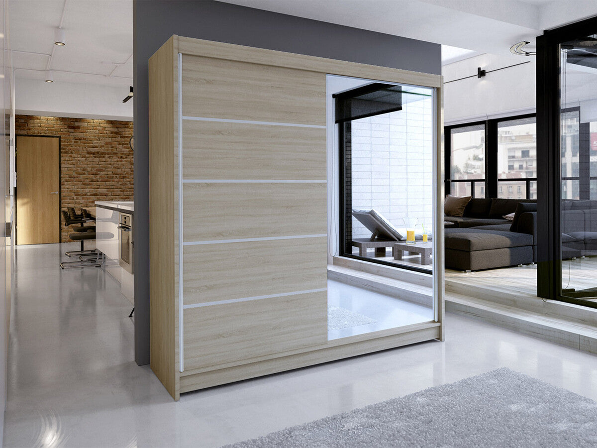 Gardróbszekrény Talin III (Bárasztalr III), Szín: Sonoma tölgy, Led világítás: Nem